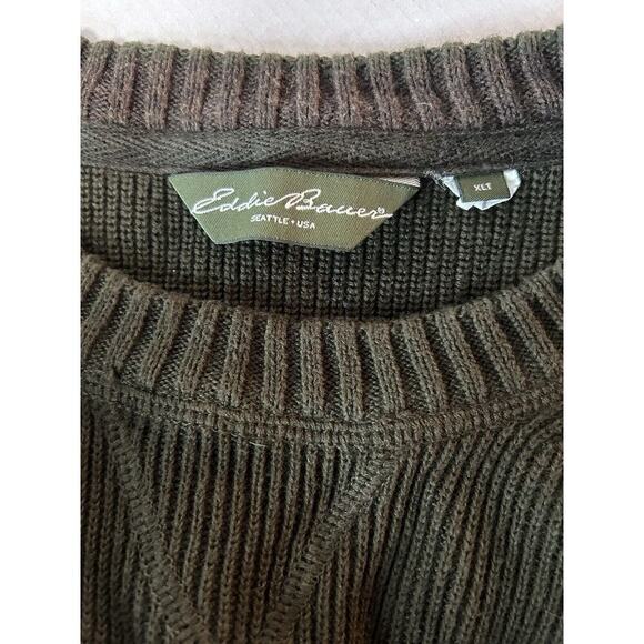Eddie Bauer Men's XLT 100% Cotton Pullover Crew Neck Top Olive Green - Picture 14 of 14